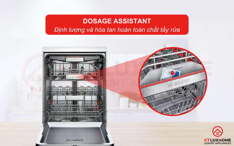 Định lượng và hòa tan hoàn toàn chất tẩy rửa hơn nhờ hệ thống Dosage Assistant