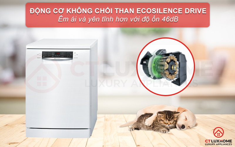 Động cơ EcoSilence Drive hỗ trợ vận hành máy êm ái và mạnh mẽ hơn