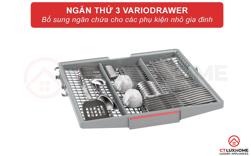 Ngăn chứa thứ 3 VarioDrawer dành riêng cho các vật dụng kích thước nhỏ