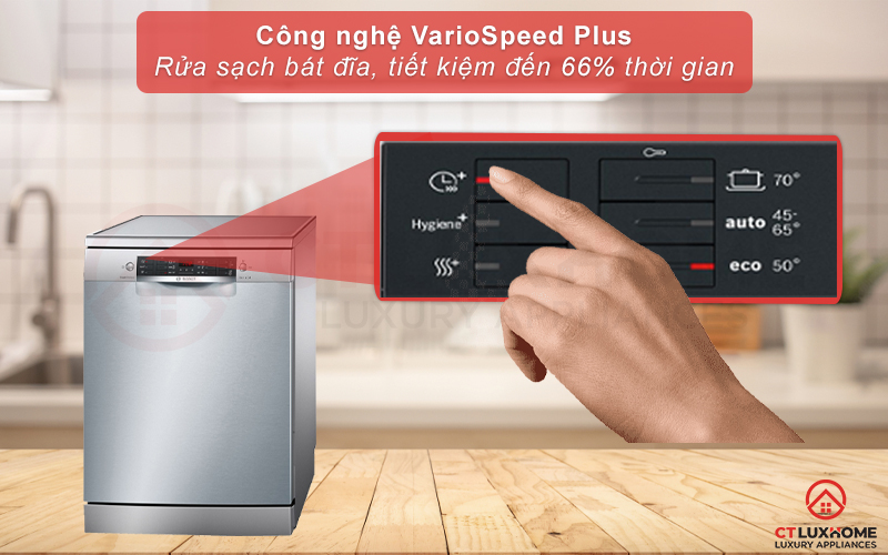 Chức năng VarioSpeed Plus rửa tăng tốc, tiết kiệm thời gian