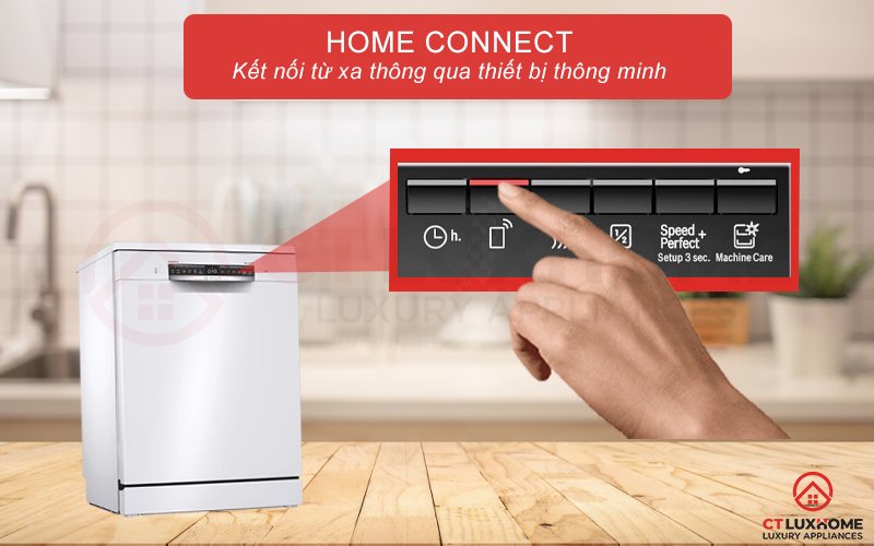Kết nối và điều khiển máy rửa bát SMS4HAW48E từ xa thông qua Home Connect
