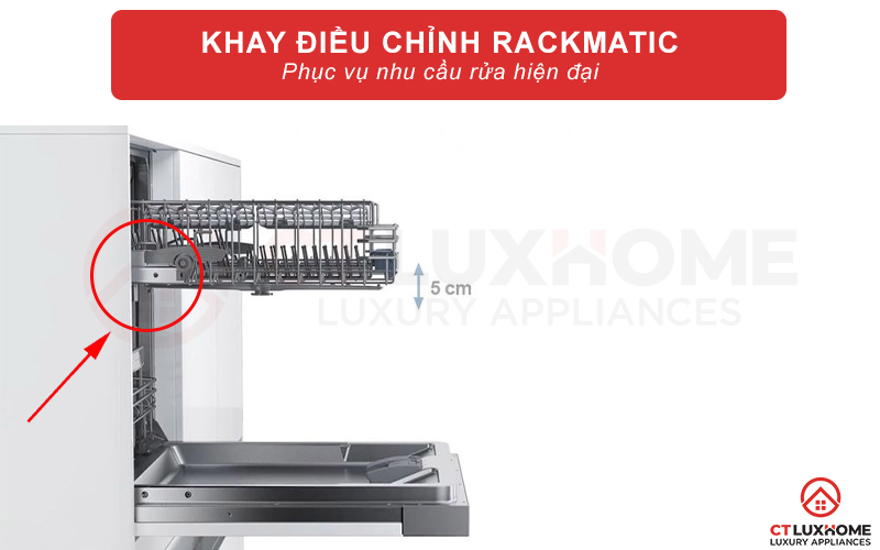 Hệ thống nâng hạ ngăn chứa Rackmatic điều chỉnh giàn giữa theo 3 cấp độ