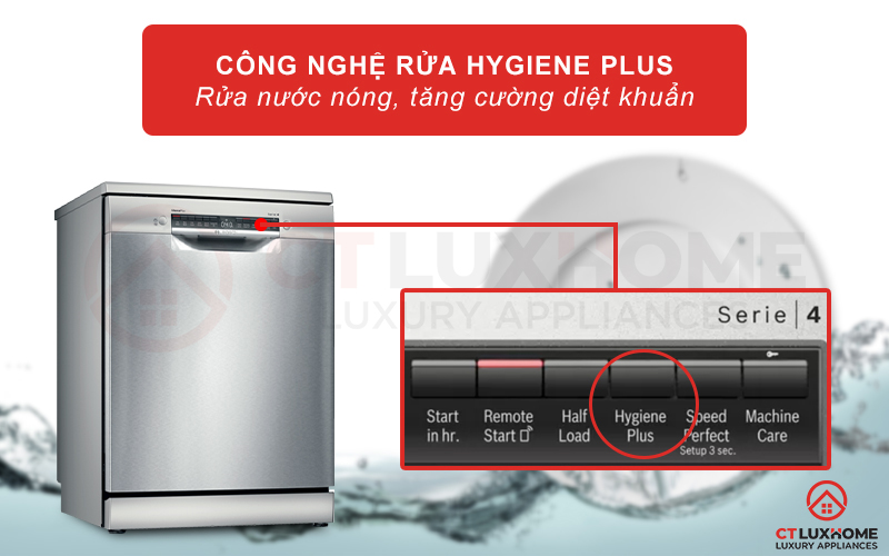 Rửa nước nóng Hygiene Plus giúp diệt khuẩn, bảo vệ sức khỏe.