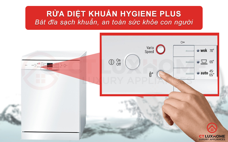 Rửa diệt khuẩn Hygiene Plus giúp bát đĩa sạch khuẩn, an toàn hơn