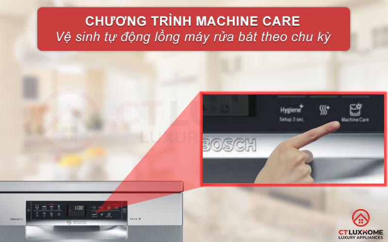 Vệ sinh tự động máy rửa bát nhờ chương trình Machine Care