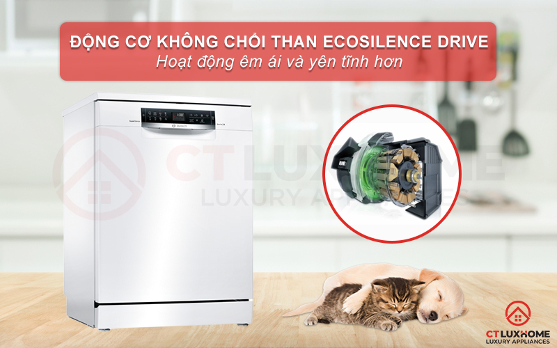 Động cơ EcoSilence Drive giúp máy hoạt động hiệu quả mà không gây tiếng ồn khó chịu