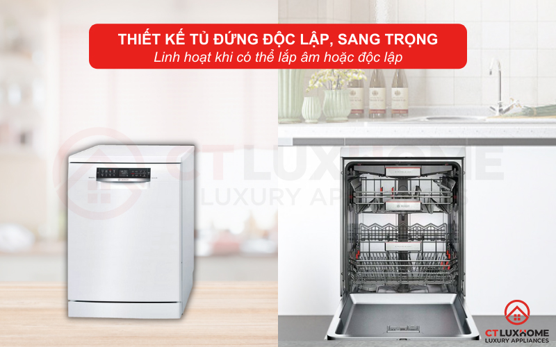 Kiểu dáng độc lập mang đến sự sang trọng, thẩm mỹ cho gian bếp nhà bạn