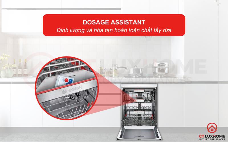 Hệ thống Dosage Assistant giúp tối ưu hòa tan chất tẩy rửa hơn.