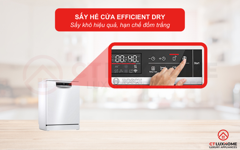 Bát đĩa khô hơn và hạn chế đốm trắng nhờ EfficientDry