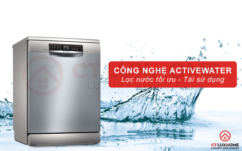 Công nghệ ActiveWater quản lý và phân bổ lượng nước rửa tối ưu hơn, tiết kiệm hơn.
