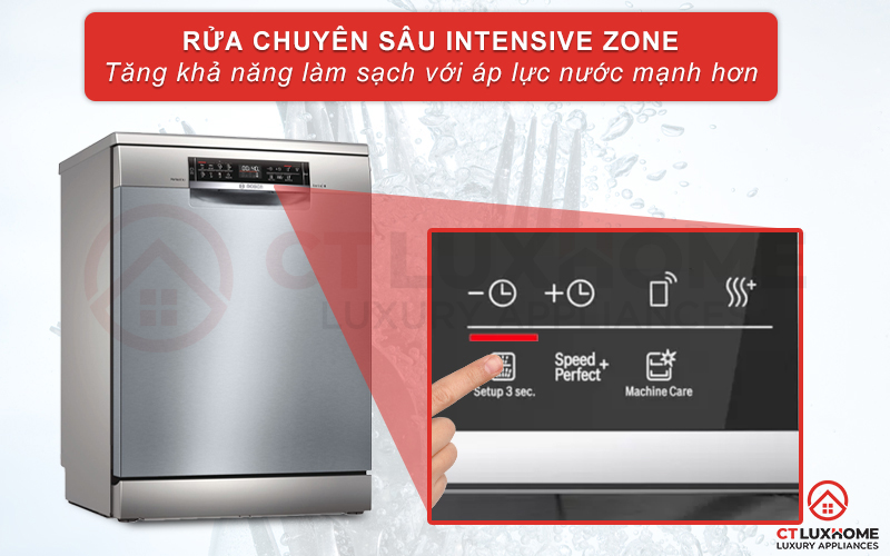 Tăng khả năng làm sạch hơn với tính năng rửa chuyên sâu Intensive Zone.