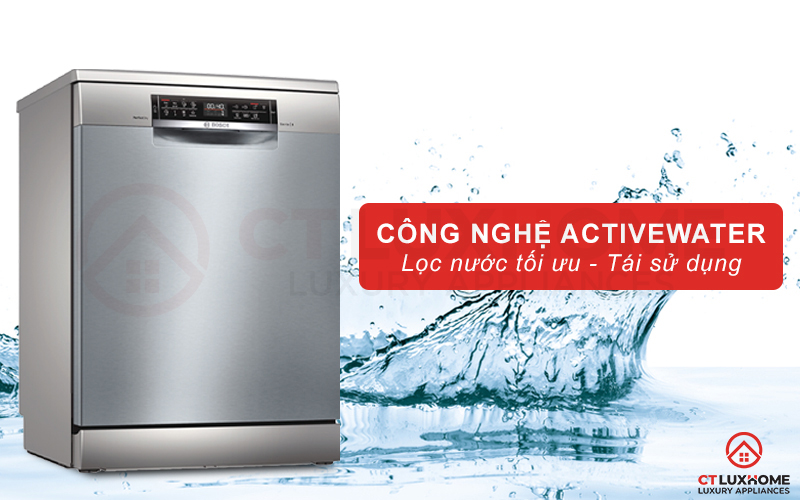 Công nghệ ActiveWater quản lý tối ưu và tái sử dụng lượng nước rửa.