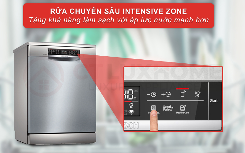 Tính năng Intensive Zone tập trung áp lực nước ở giàn dưới cùng.