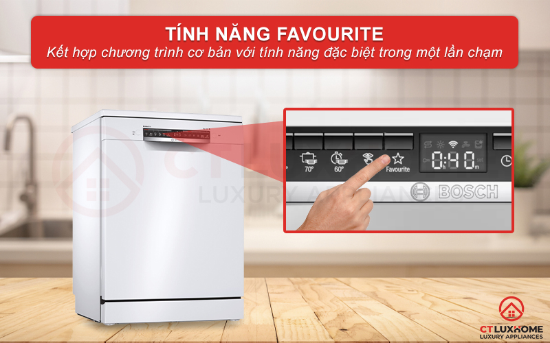 Chức năng Favourite kết hợp chương trình cơ bản và tính năng đặc biệt trong một nút nhấn