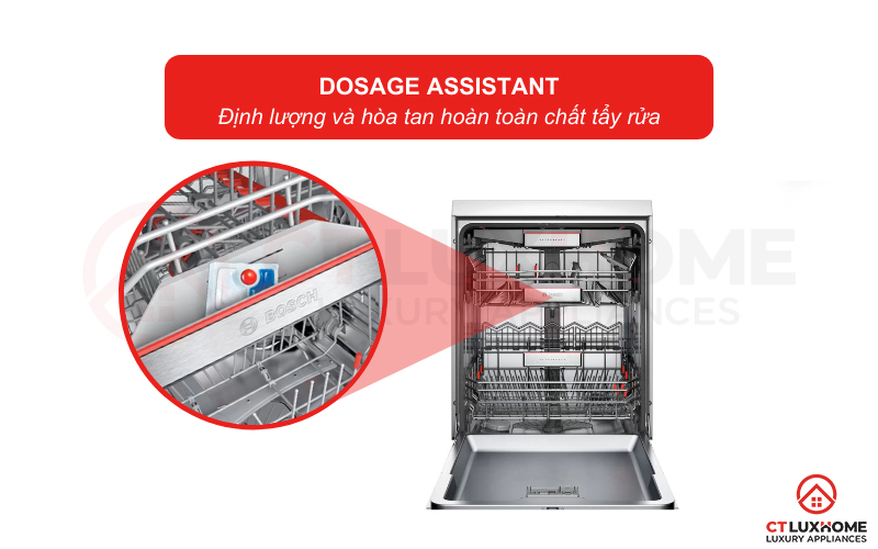 Hệ thống Dosage Assistant giúp tối ưu hòa tan chất tẩy rửa hơn.