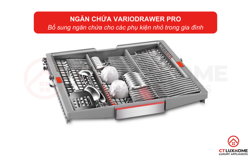 Bổ sung ngăn chứa thứ 3 VarioDrawer Pro đựng các phụ kiện nhỏ trong gia đình. 