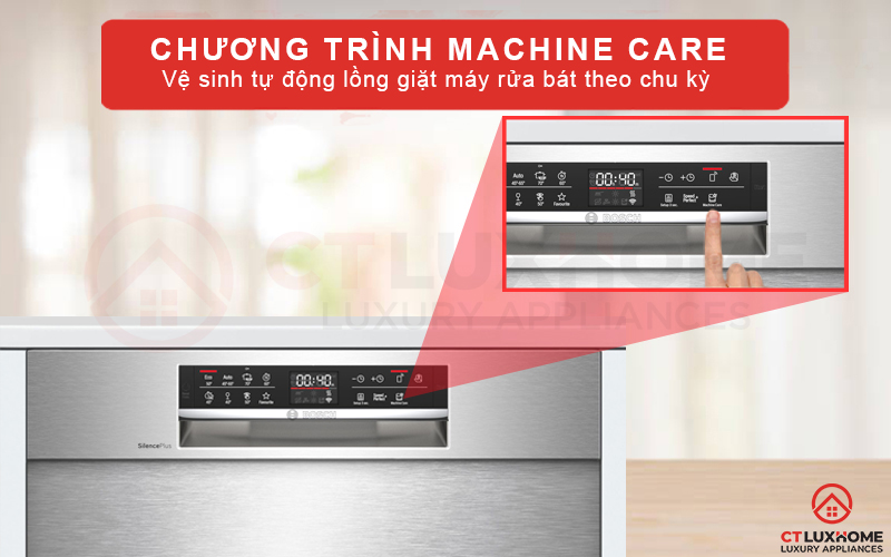 Máy rửa bát Bosch SMU6ECS57E serie 6 tự động vệ sinh các giàn rửa hiệu quả và an toàn