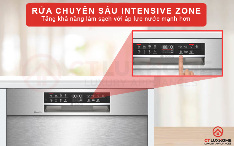 Rửa chuyên sâu Intensive Zone tăng khả năng làm sạch với áp lực nước mạnh hơn