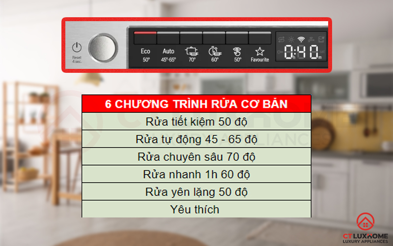Đa dạng tùy chọn với 6 chương trình cơ bản theo nhu cầu sử dụng
