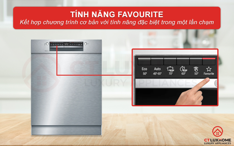 Tính năng Favourite kết hợp chương trình cơ bản với tính năng đặc biệt trong một nút nhấn