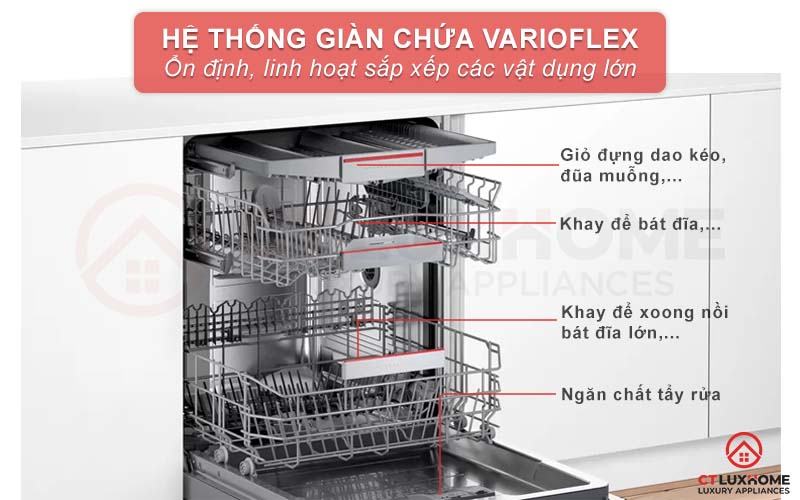 Hệ thống Vario Flex 3 giàn rộng rãi linh hoạt