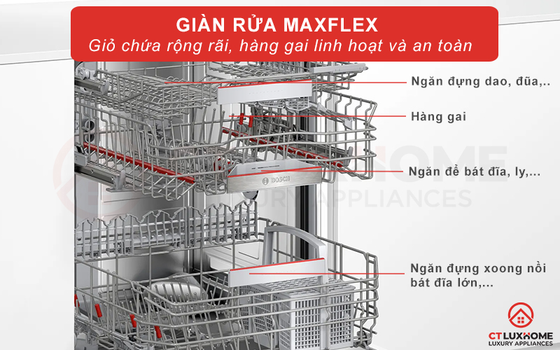 Giỏ chứa MaxFlex mang đến không gian chứa rộng hơn và linh hoạt