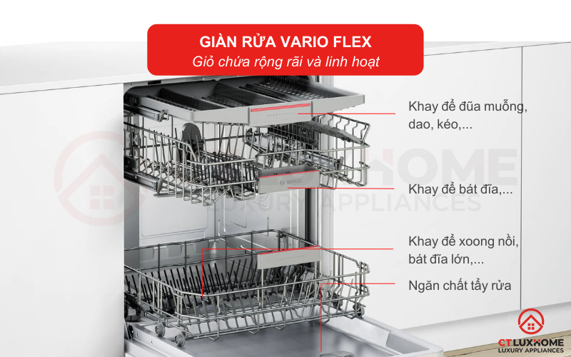 Giỏ chứa VarioFlex mang đến không gian chứa rộng hơn và sự linh hoạt