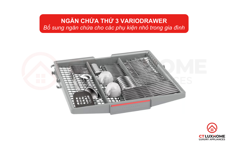 Ngăn chứa thứ 3 VarioDrawer phù hợp để đựng các vật dụng nhỏ