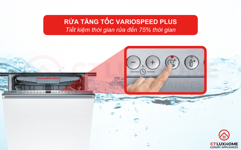Tiết kiệm đến 75% thời gian rửa với tính năng VarioSpeed Plus