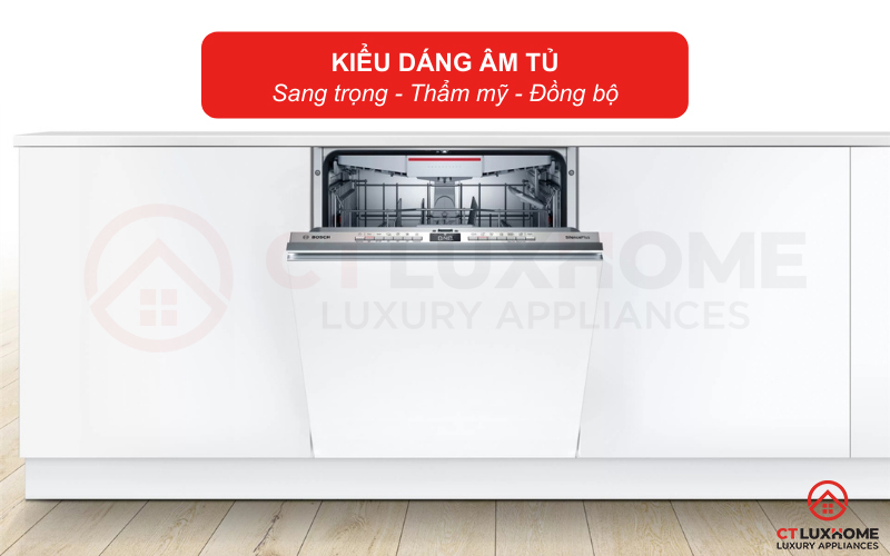 Kiểu dáng âm tủ sang trọng của máy rửa bát Bosch SMV4HCX48E