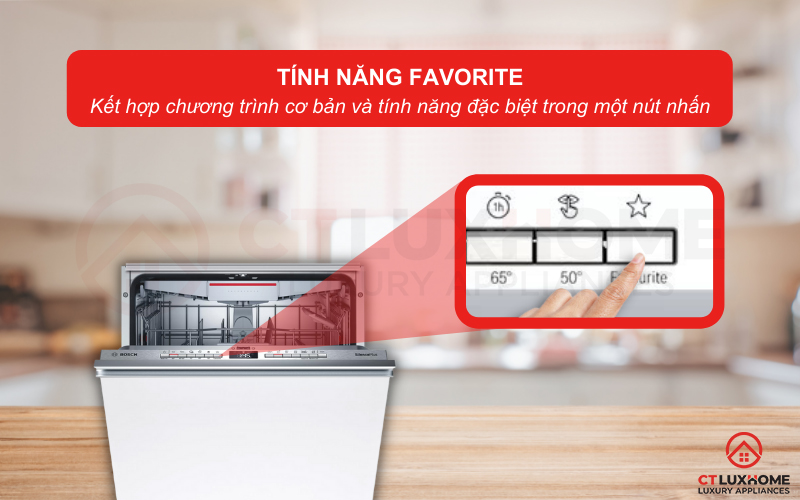 Chương trình Favourite kết hợp chương trình cơ bản và tính năng đặc biệt trong một nút nhấn.
