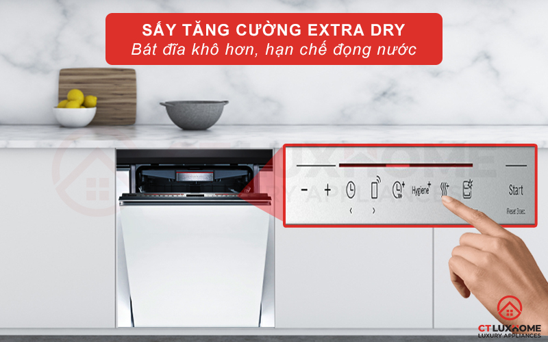 Sấy tăng cường Extra Dry cho bát đĩa khô ráo hơn