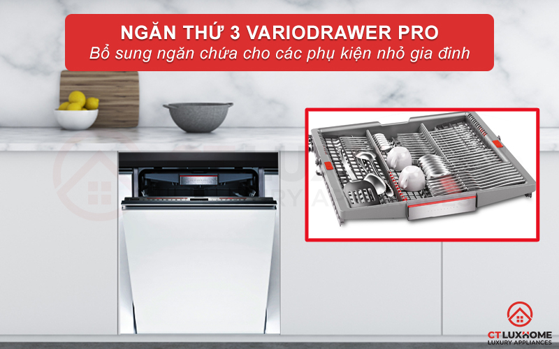 Ngăn rửa VarioDrawer Pro bổ sung ngăn chứa cho các vật dụng nhỏ