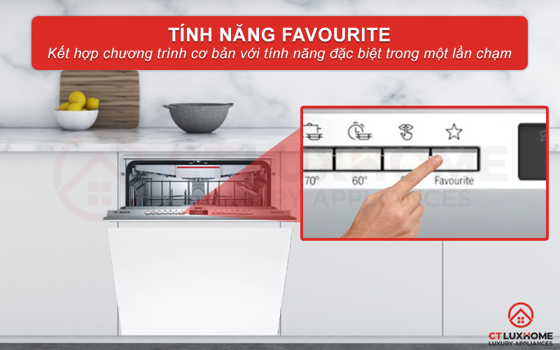 Chức năng Favourite kết hợp chương trình cơ bản và tính năng đặc biệt trong một nút nhấn