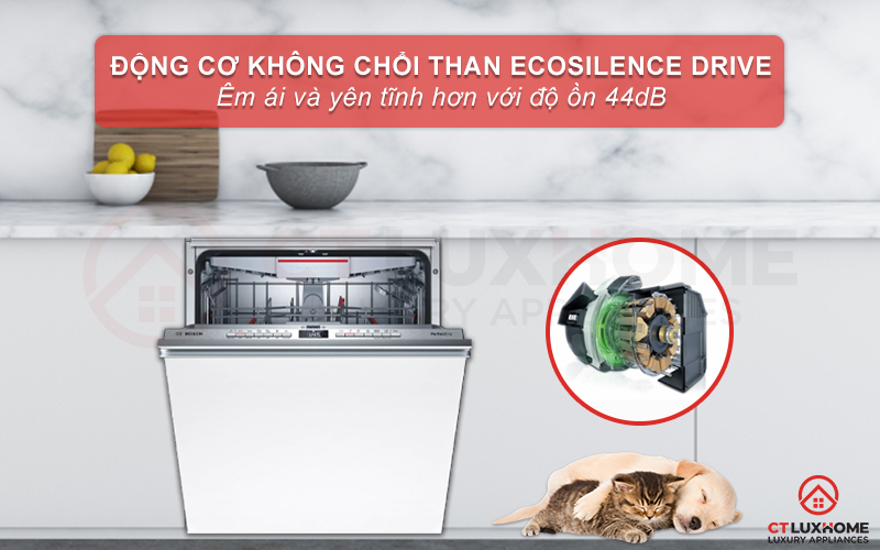 Vận hành êm ái và mạnh mẽ với động cơ không chổi than Eco Silence Drive