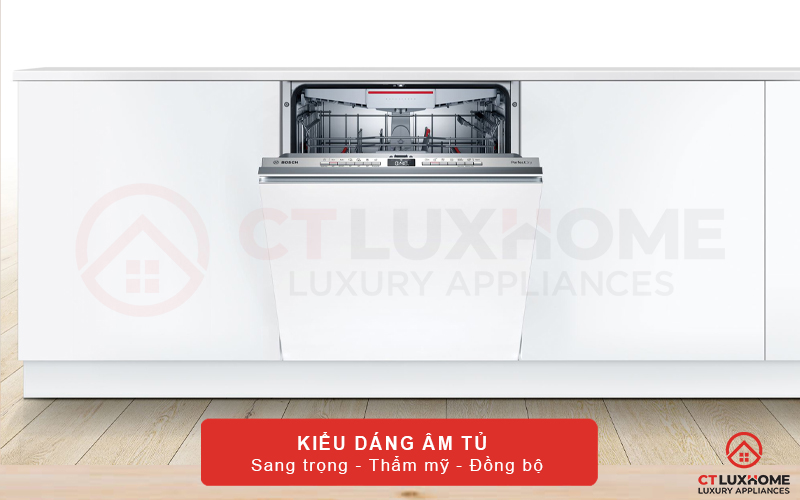Kiểu dáng âm tủ sang trọng và đồng bộ với không gian bếp