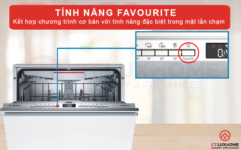 Tính năng Favourite lưu trữ 1 chương trình cơ bản và 1 tính năng đặc biệt