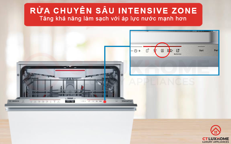 Rửa chuyên sâu Intensive Zone mang lại hiệu quả làm sạch tối ưu ở nhiệt độ cao