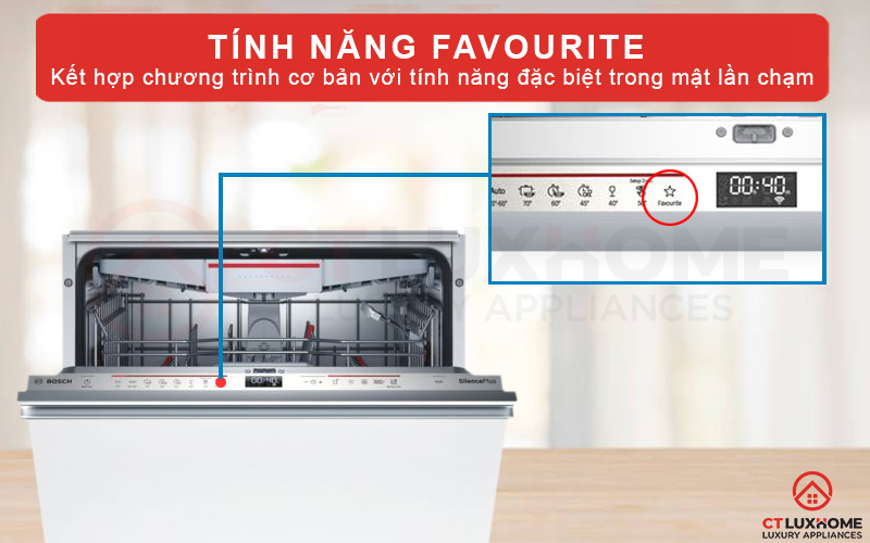 Tính năng Favourite giúp tích hợp các chương trình rửa một cách