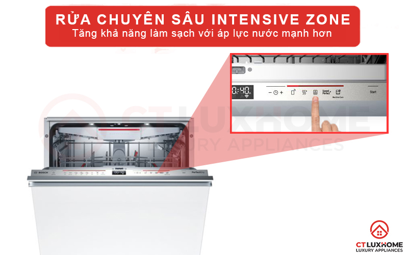 Chức năng rửa chuyên sâu Intensive Zone tăng áp lực nước giàn dưới cùng