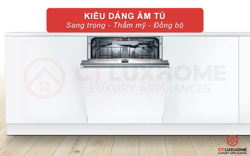 Máy rửa bát Bosch SMV6ZDX49E serie 6 có thiết kế âm toàn phần