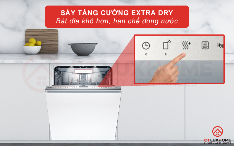 Bát đĩa khô hơn, hạn chế đọng nước khi kích hoạt Extra Dry