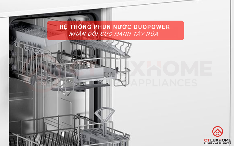 Hệ thống phun nước DuoPower nhân đôi sức mạnh tẩy rửa