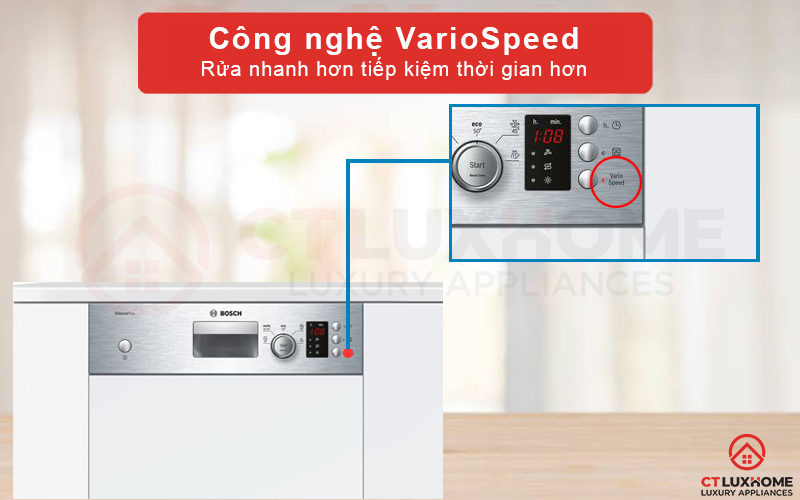 Công nghệ VarioSpeed giúp tiết kiệm thời gian rửa