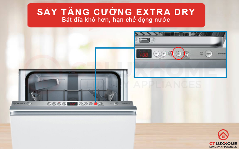 Sấy tăng cường Extra Dry giúp sấy khô hiệu quả hơn chức năng sấy thường