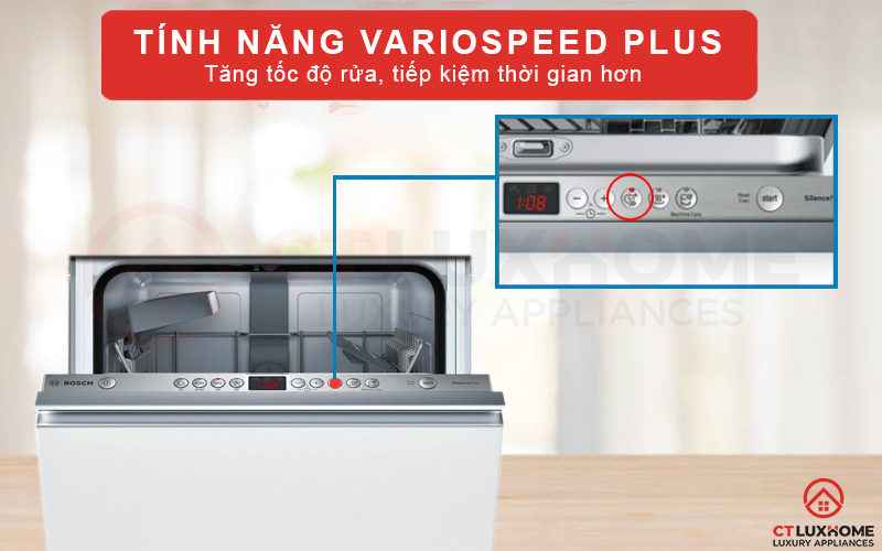 Tính năng rửa tăng tốc VarioSpeed Plus tiết kiệm thời gian rửa tối đa