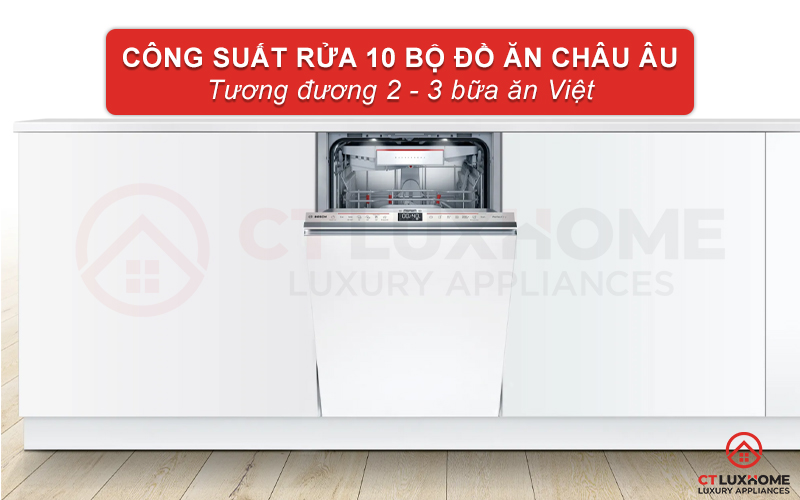 Công suất rửa 10 bộ phù hợp gia đình 2 - 3 thành viên