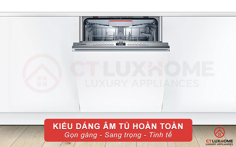 Máy rửa bát Bosch SMV4HVX31E có thiết kế âm tủ hoàn toàn, sang trọng và tinh tế