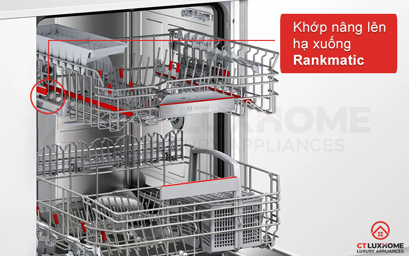 Hệ thống Rackmatic nâng hạ giàn rửa lên xuống, tối ưu không gian chứa