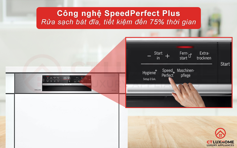 Lựa chọn SpeedPerfect Plus giúp tăng tốc độ rửa, tiết kiệm đến 75% thời gian